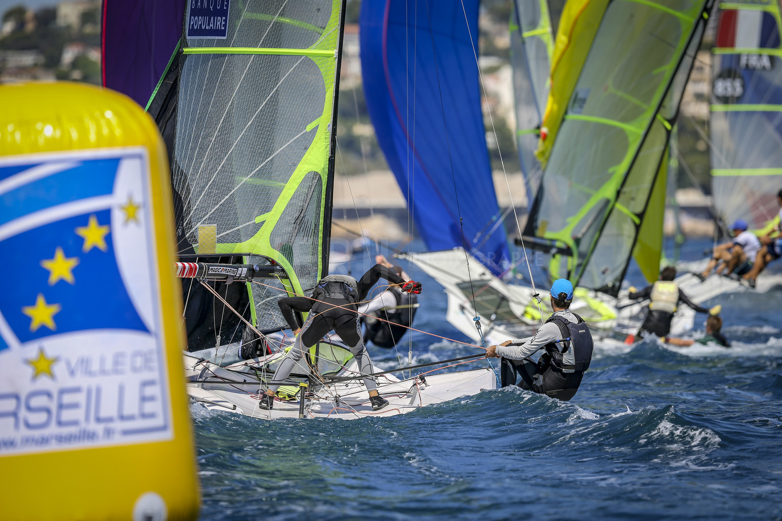 Marseilles France is hosting more than 200 sailors from 28 nations for the 2018 Junior Worl Championship of 49er, 49erFX and Nacra 17. Held from 28 august to 1st september 2018. © Pierick Jeannoutot